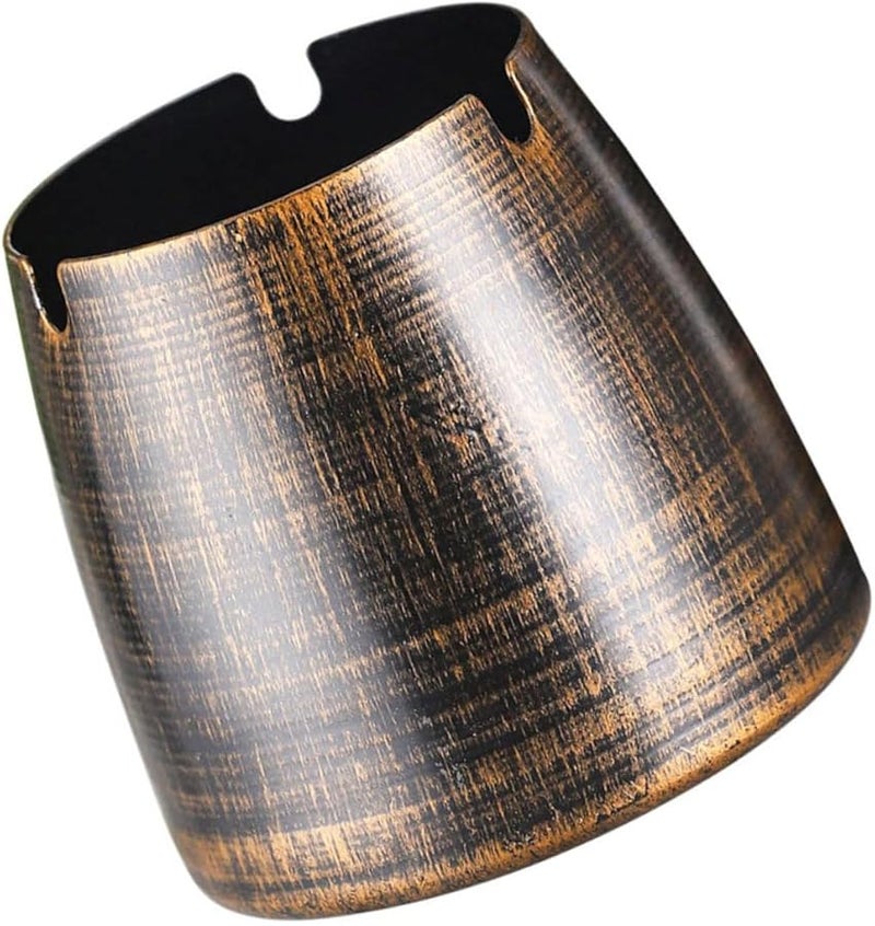 صحن رماد معدني كلاسيكي بأسلوب رجعي مصقول جرة دخان مستقرة على شكل مخروط للمنزل المكتب البار - Image 1